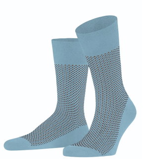 Falke Daily Sock Crew Uptown Tie (stylish design, cotton) light blue Men - 1 Pair